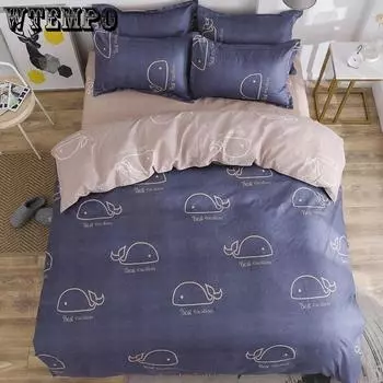 3 шт./компл. модная мягкая печать украшения дома плоские постельные принадлежности наволочка лист Twin 3Pcs