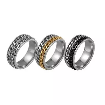 3 шт./компл. модные ювелирные изделия из нержавеющей стали, кольца-цепочки 6