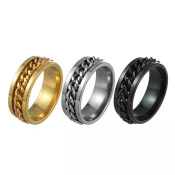 3 шт./компл. модные ювелирные изделия из нержавеющей стали, кольца-цепочки 6