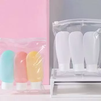 3 шт./компл., мягкий силиконовый контейнер для лосьона, тюбик, пустая бутылка, многоразовая бутылка, портативная дорожная бутылка для шампуня 60 мл 100 мл 60ml