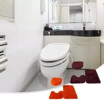 3 шт./компл. набор ковриков для ванной комнаты, супермягкий коврик из микрофибры U-образной формы, коврик для унитаза, крышка унитаза кофейный