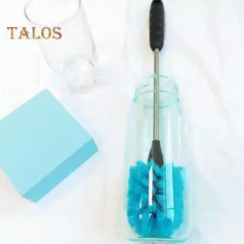 3 шт./компл. Набор щеток для мытья бутылок с длинной ручкой, мягкая щетина, узкая щетка для мытья бутылок, скребок для чашек, набор щеток-соломинок, инструмент для чистки бутылок синий