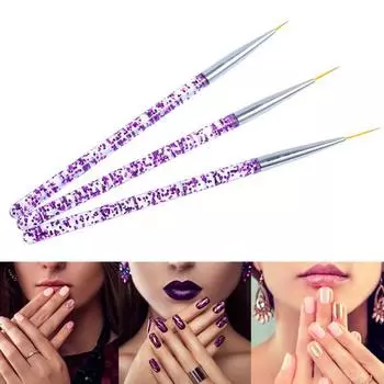 3 шт./компл. наконечник ручки для рисования ногтей цветная поверхность ультратонкие блестки цветочный дизайн ногтей французский рисунок