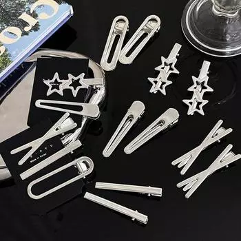 3 шт./компл., новая модная металлическая заколка для волос серебряного цвета BB, изысканная заколка нестандартной формы, заколка для волос, аксессуары для волос для девочек, головные уборы