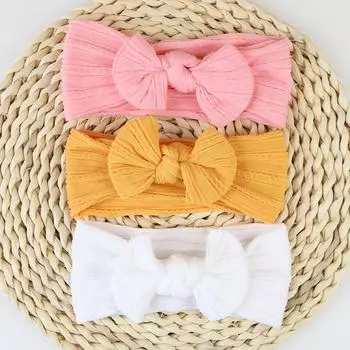 3 шт./компл. новые банты для девочек повязка на голову мягкая нейлоновая эластичная повязка для волос для новорожденных малышей аксессуары для волос подарок Style 1