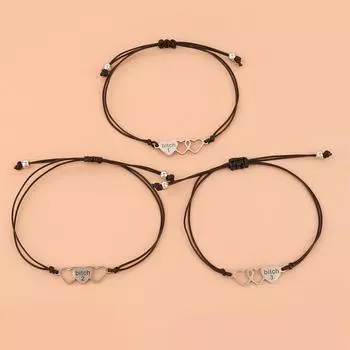 3 шт./компл., очаровательные браслеты дружбы и сестры, небиологический браслет для сестры, лучшего друга с картой, душа, сестра, лучший друг, подарок подружке невесты