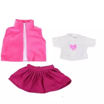 3 шт./компл. одежда для куклы для девочек, платье, костюм, комплект, верхняя юбка, пальто для 18-дюймовых кукол для девочек (н1339)