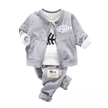 3 шт./компл., осенняя детская одежда для мальчиков, хлопковая футболка в полоску с длинными рукавами для маленьких мальчиков, топы + жилет с капюшоном, толстовка + брюки, наряды 12M