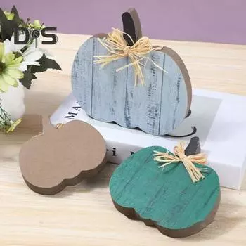 3 шт./компл. Осенняя тыква, настольный знак, 3D тыква, деревянный знак, многоуровневый поднос, украшение на Хэллоуин, праздник урожая, День благодарения, тыквенный блок, настольное украшение 1 Set