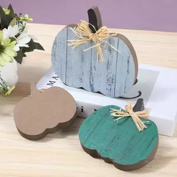 3 шт./компл. Осенняя тыква, настольный знак, 3D тыква, деревянный знак, многоуровневый поднос, украшение на Хэллоуин, праздник урожая, День благодарения, тыквенный блок, настольное украшение 1 Set