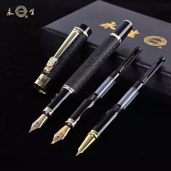 3 шт./компл. перьевая ручка + 2 наконечника матовая художественная ручка для рисования с коробкой для школьных принадлежностей художника Matte Black