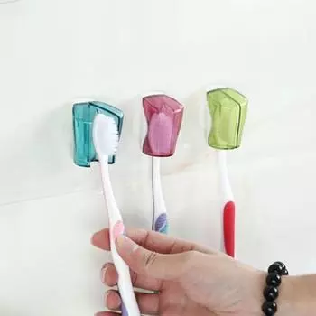 3 шт./компл. полка для зубных щеток настенная присоска немаркирующая чехол для хранения зубных щеток для ванной комнаты разноцветный