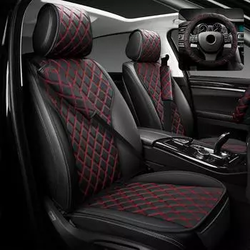 3 шт./компл. PU кожаный стеганый чехол для автомобильного сиденья универсальный мужской женский автомобильный передний чехол подушка защита роскошные аксессуары для салона автомобиля