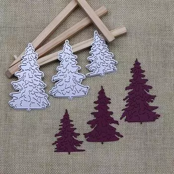 3 шт./компл., рамка для рождественской елки, металлические трафареты для скрапбукинга, серебристый тиснение, высеченный трафарет, сделай сам, фотоальбом, изготовление карт