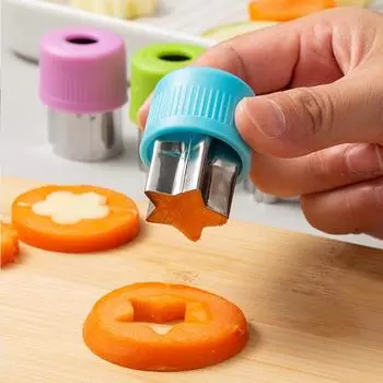 3 шт./компл. резак для овощей в форме звезды в форме сердца с пластиковой ручкой, портативные инструменты для приготовления пищи A1