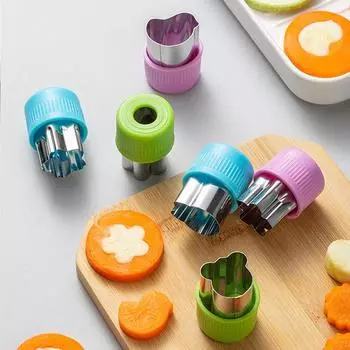 3 шт./компл. резак для овощей в форме звезды в форме сердца с пластиковой ручкой, портативные инструменты для приготовления пищи