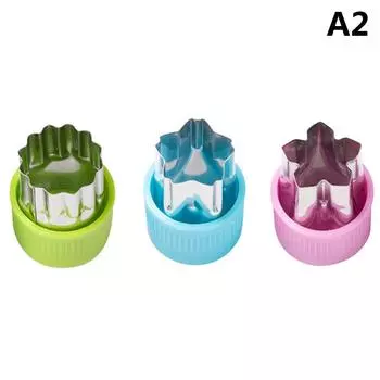 3 шт./компл. резак для овощей в форме звезды в форме сердца с пластиковой ручкой, портативные инструменты для приготовления пищи