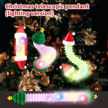 3 шт./компл. Рождественская мини-животное светящаяся растягивающаяся трубка детская декомпрессионная вентиляционная телескопическая трубка рождественская сжимаемая игрушка