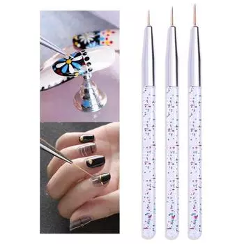 3 шт./компл. ручка для рисования ногтей, красочная поверхность, эргономичная ручка, ультратонкий цветочный дизайн, полоски, линии, лайнер «сделай сам»
