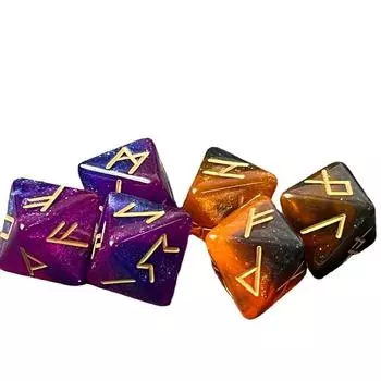 3 шт./компл., рунические кости, 8-гранные цветные многогранные кости, созвездие, загадочные эрудированные кубики на удачу для вечерние, игральные карты, настольная игра
