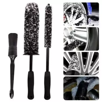 3 шт./компл., щетка для чистки обода автомобиля, набор щеток для эффективной чистки шин, безметалловые щетки для чистки обода, набор кистей для детализации автомобиля 3pcs