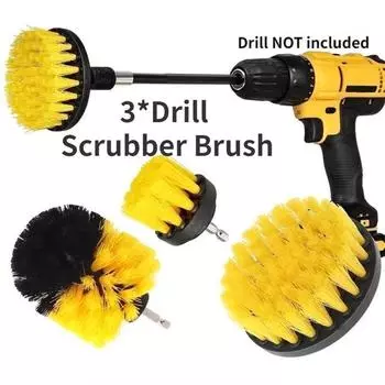 3 шт./компл. щетка для чистки щеток, дрель, щетка для очистки поверхностей ванной комнаты, набор для чистки плитки для душа, затирки жёлтый