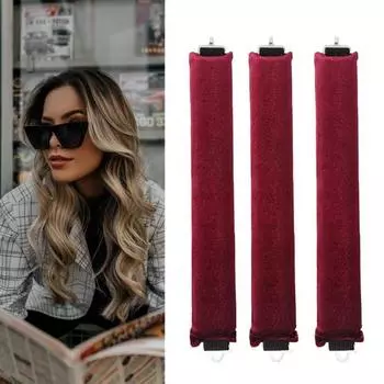 3 шт./компл. щипцы для завивки волос без нагрева с крючками для женщин, ночные локоны для сна, повязка на голову для завивки синий