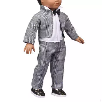3 шт./компл. серая одежда для кукол для мальчиков 18 дюймов наряд для аксессуаров включая модное пальто