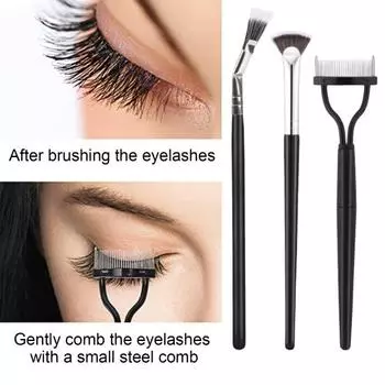 3 шт./компл. Щеточка для ресниц, эргономичная угловая зубчатая щеточка для ресниц, разделитель, портативный инструмент для женщин и девочек, аппликатор для туши для ресниц