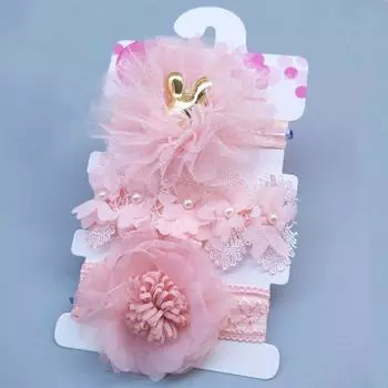 3 шт./компл. шифоновая детская повязка на голову с цветком, тюрбан с бантиками, Корона, детские повязки на голову для девочек, повязки для волос, повязка на голову Z2