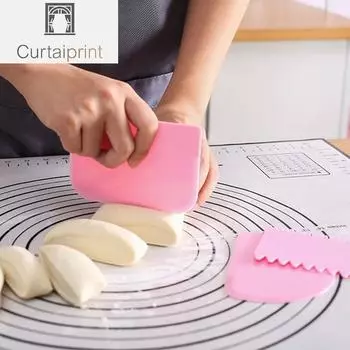 3 шт./компл. скребок для крема с неровными зубцами, шпатели для теста, скребок для выпечки торта, слайсер для помадки, торта, резак для кондитерских изделий, инструмент для украшения своими руками белый