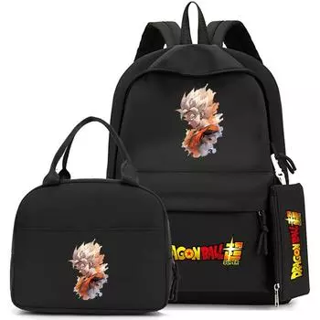3 шт./компл. сумка Dragon Ball, большой емкости, рюкзак с сумкой для обеда, сумка для школьников, сумка для мальчиков и девочек, сумка для мужчин и женщин, дорожная сумка для отдыха Mochila