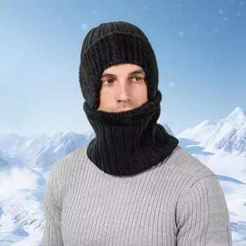 3 шт./компл. унисекс шапка шарф перчатки комплект ушной клапан дизайн однотонная шапка бини темно-синий