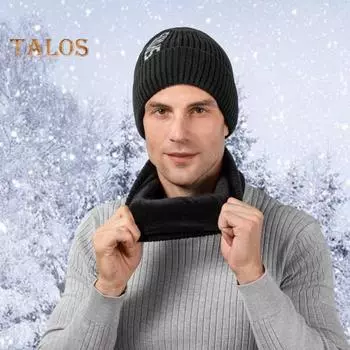 3 шт./компл. унисекс шапка шарф перчатки комплект с буквенным принтом шапка бини термо плюшевая подкладка утеплитель для шеи перчатки для сенсорного экрана комплект чёрный