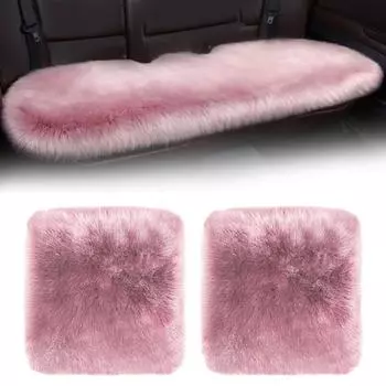3 шт./компл., универсальный мягкий коврик из искусственной шерсти для основного второго пилота, подушка для заднего сиденья, коврик для автомобиля