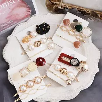 3 шт./компл. винтажные заколки для волос для женщин и девочек, заколка для волос с искусственным жемчугом, корейские аксессуары для волос