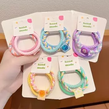 3 шт./компл. высокая эластичная резинка для волос сладкие конфетные цветные резинки для волос петли для волос для детей зелёный