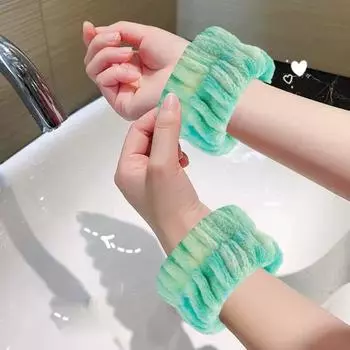 3 шт./компл., высокая эластичность, повязка на голову для макияжа с принтом, пушистая милая впитывающая фланелевая повязка из микрофибры, браслет для спа разноцветный