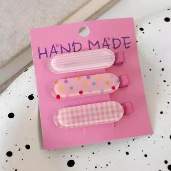 3 шт./компл. Желейные цвета Бант Звезда Горошек Заколки для волос Повязка на голову Боковые заколки Женские Девичьи Милые заколки Модные аксессуары для волос