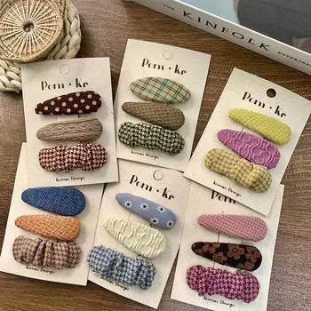 3 шт./компл. женские и женские модные кофейные геометрические звездочки с орнаментом заколки для волос взрослые милые заколки женские аксессуары для волос красный