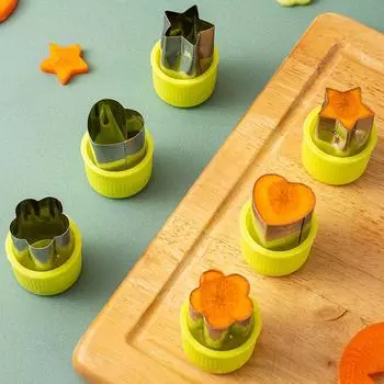 3 шт./компл. Звезда Сердце Цветок Форма Овощерезка Пластиковая Ручка Портативная Нержавеющая Сталь Нарезка Фруктов Кухонные Гаджеты розовый