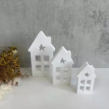 3 шт./компл. звезда в форме сердца дымоход дом гипсовый орнамент силиконовая форма DIY свеча смола украшения изготовление формы для украшения дома