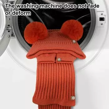 3 шт./комплект детская зимняя шапка шарф перчатки комплект толстая вязаная защита ушей фиолетовый