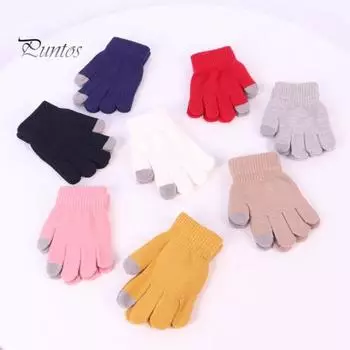 3 шт./комплект детский шапка шарф перчатки комплект утолщенный плюшевый мяч декор вязаный противоскользящий удерживающий тепло ветрозащитный сохраняющий тепло уличный шейный платок для девочек и мальчиков розовый