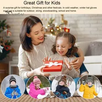 3 шт./комплект для детей, шапка, шарф, перчатки, утолщенный плюшевый мяч, декорированный в соответствии с цветом, вязаный, сохраняющий тепло, ветрозащитный, сохраняющий тепло, перчатки для улицы для девочек и мальчиков коричневый