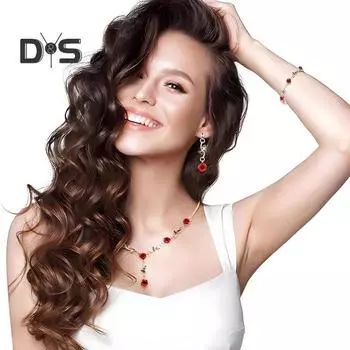 3 шт./комплект комплект украшений с красными розами, цветочная тема, романтика, винтажный французский стиль, подарок на День святого Валентина, День матери, серьги, регулируемое ожерелье со стразами 3pcs