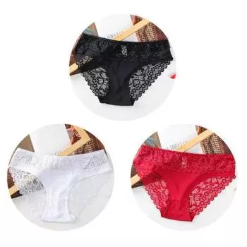 3 шт., комплект кружевных трусиков, сексуальное интимное белье, кружевные нейлоновые эротические трусы, прозрачные трусики XL