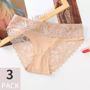 3 шт., комплект кружевных трусиков, сексуальное интимное белье, кружевные нейлоновые эротические трусы, прозрачные трусики M