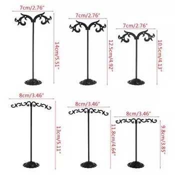 3 шт./комплект металлическая подвесная ювелирная елка для сережек подставка для ожерелья браслет органайзер стойка с подносом для колец 1