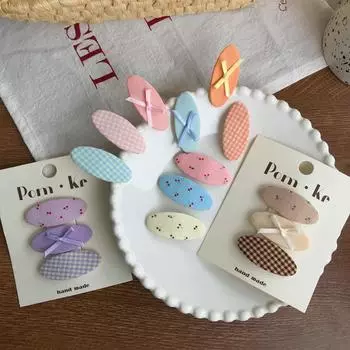 3 шт./комплект, милая детская заколка для волос для девочек, модный бант, вишневая заколка для волос в стиле шотландки, милая тканевая заколка для волос, кавайный головной убор для девочек